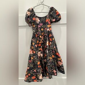 Charming Floral Puff Sleeve Kids Dress